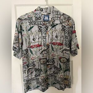 Toes on the Nose Vintage Hawaiian Men's Aloha Surfing Shirt Size Large
